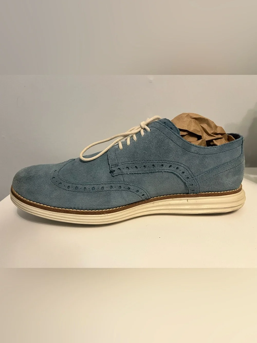 Cole Haan  Original Grand Wingtips - Light Blue Suede - Men’s 10 M